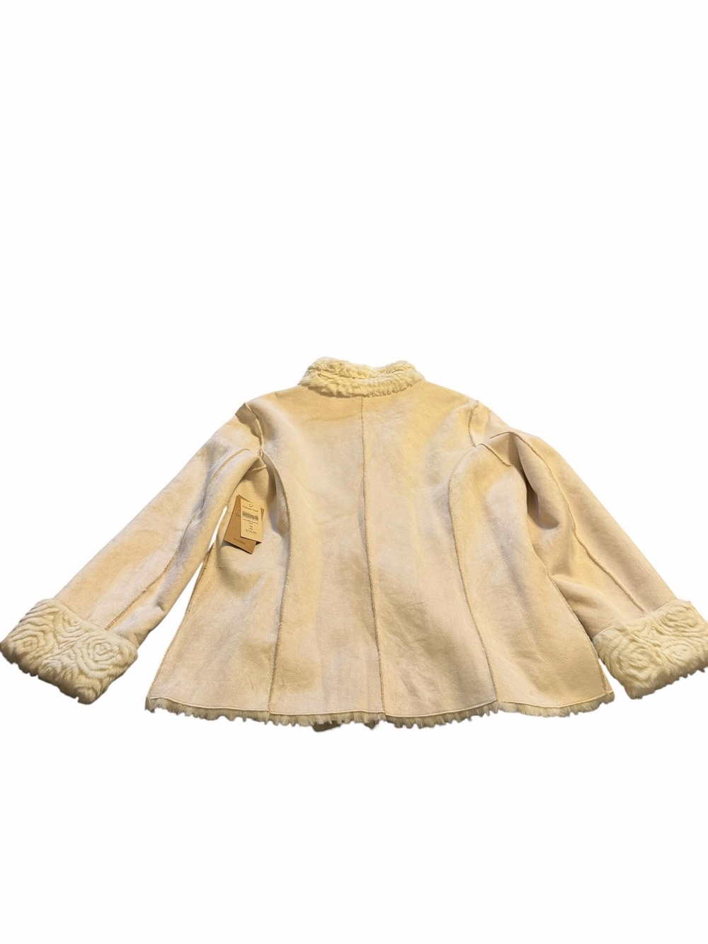 Coldwater Creek NWT Reversible Faux Fur Coat Ivory Shearling Quiet Luxury 16 - Picture 3 of 9